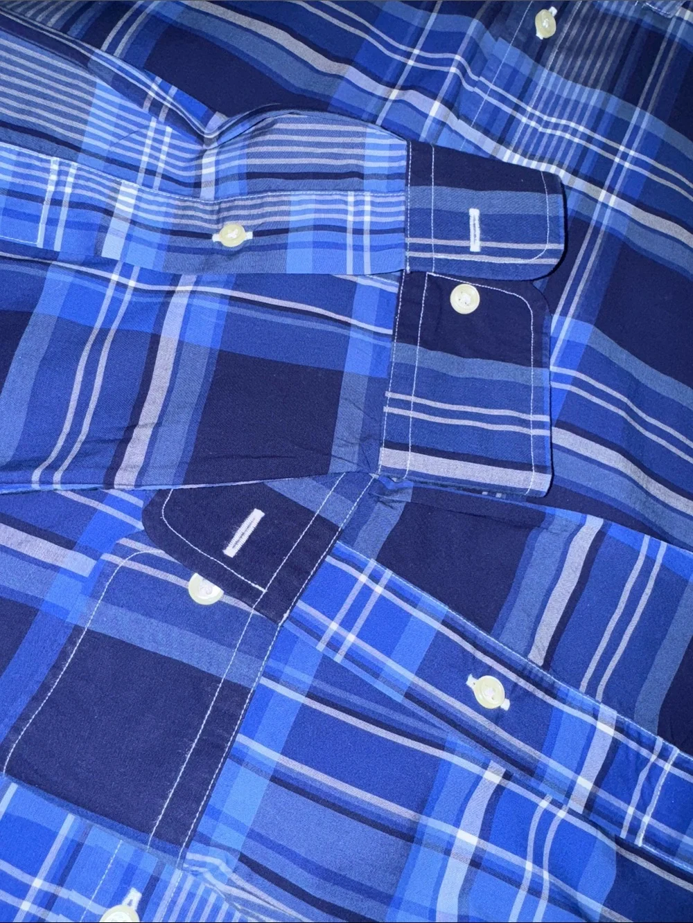 Polo by Ralph Lauren Navy & Light Blue Plaid Dress Shirt